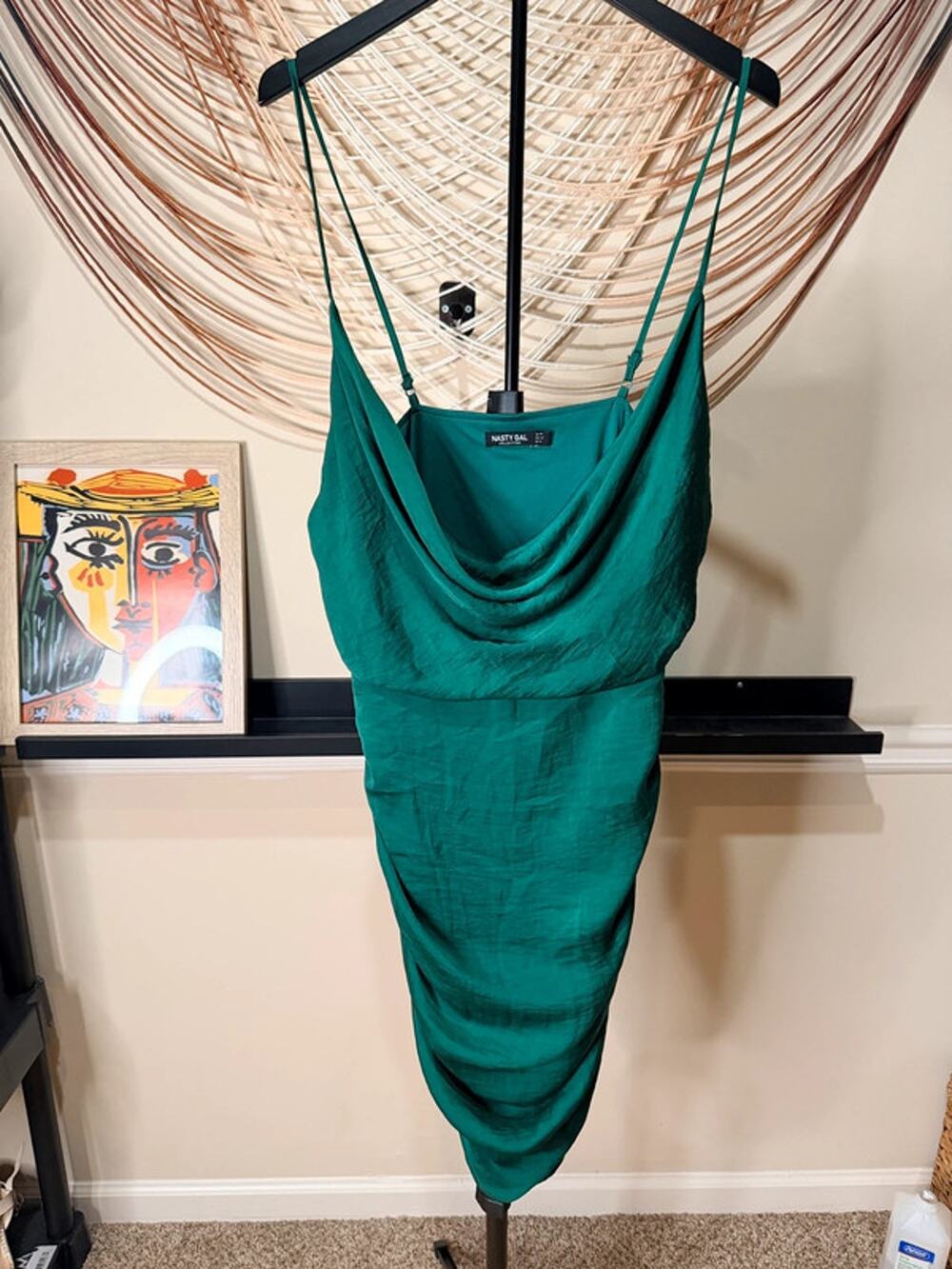 Nasty gal Kelly Green evening dress EUC 10 2611